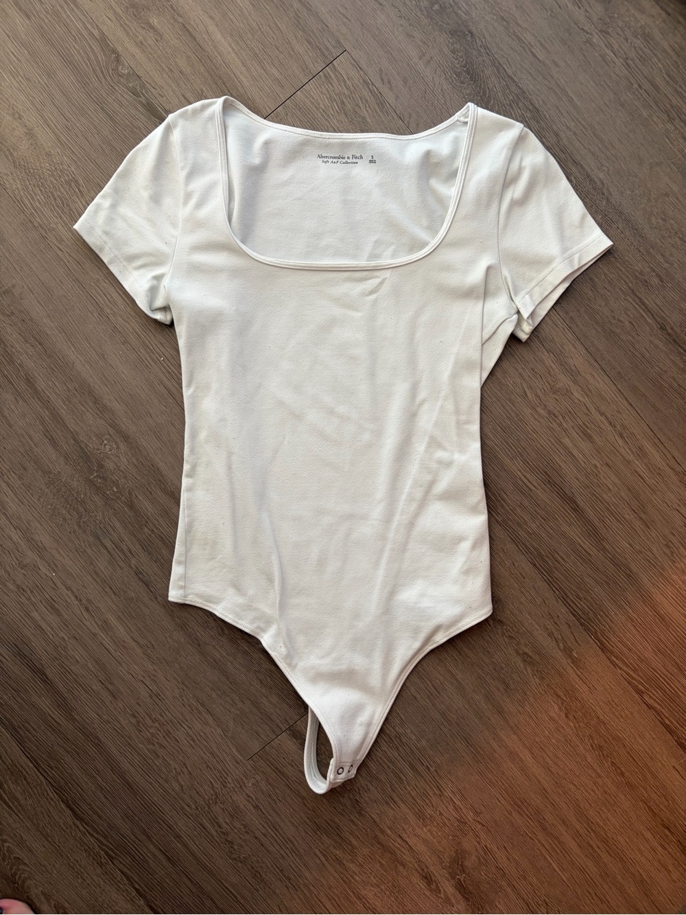 Abercrombie White Short-Sleeve Square Neck Bodysuit - Women Intimates
